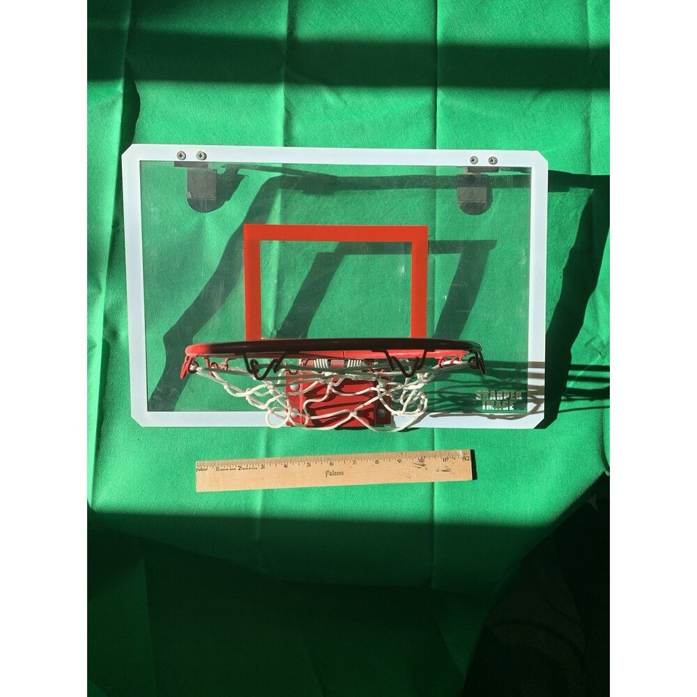 Sharper Image Indoor Door Jam Basketball Hoop w/ Net & Plexiglass Backboard EUC